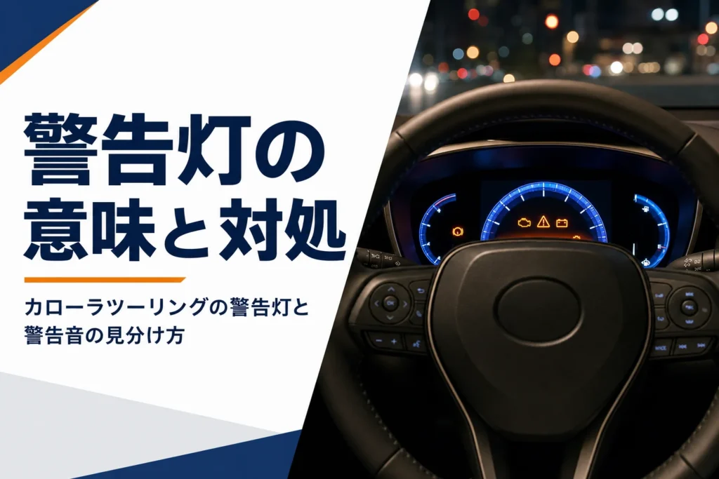 夜の車内で光る液晶メーターとハンドル