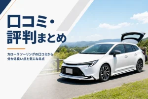 郊外の道路脇に停めた白いステーションワゴン