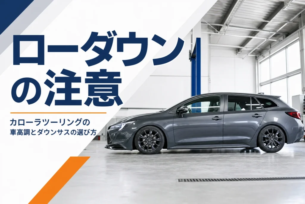 車高を下げたステーションワゴンの側面