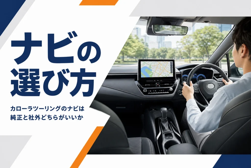 ワゴンのダッシュボード中央に付いたディスプレイの地図表示