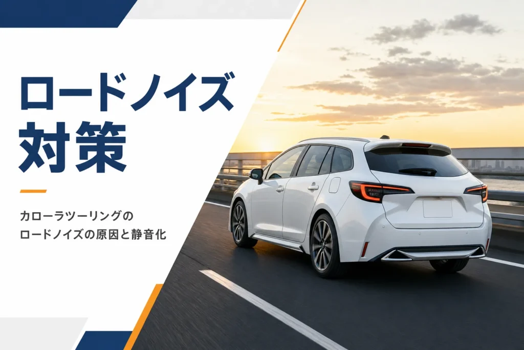 バイパスを走るステーションワゴンとタイヤ