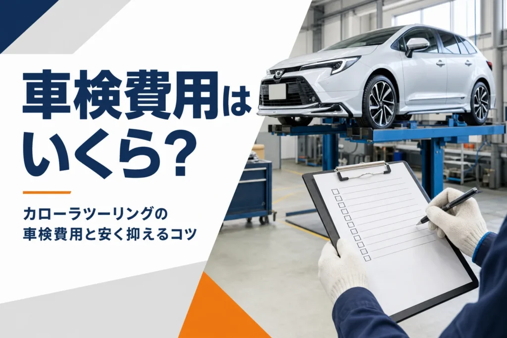 整備工場で点検中のステーションワゴン