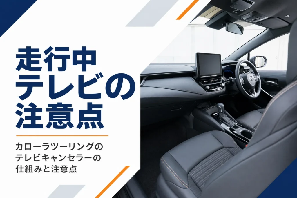 ステーションワゴンの車内とダッシュボードのディスプレイ