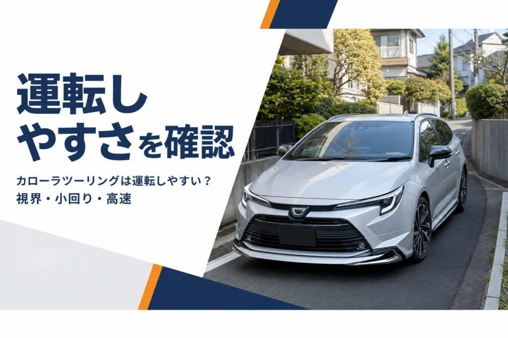 住宅街の道を走るステーションワゴン