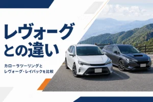 展望駐車場に並んだ2台のステーションワゴン