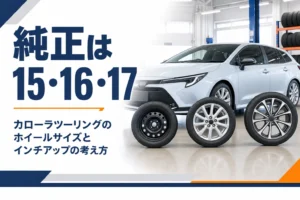 大きさの違う3本のホイールとステーションワゴン